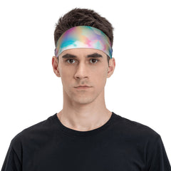 Pastel Rainbow Headband Non Slip Hairband Iridescent Purple Pink Green Teal