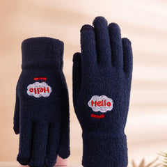 Women's Solid Warm Winter Knitted Gloves