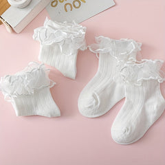 Baby Girls Mesh Trim Ankle Socks Breathable Comfortable Princess Socks