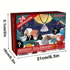 24pcs Random Gemstone Rocks Minerals Collecting Christmas Gift Advent Calendar