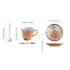 20pcs Ceramics Tea Set with Metal Holder European Ceramic Tea Set