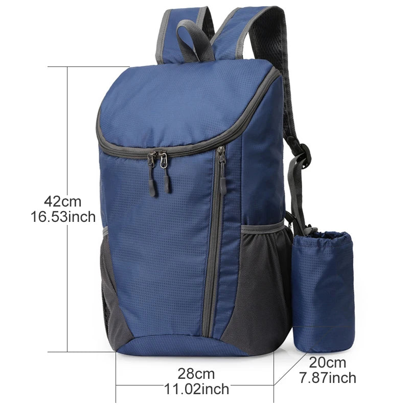 20L Foldable Waterproof Backpack Men Outdoor Travel Bags Camping Lightweight