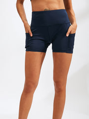 High Waist Yoga Shorts With Pocket