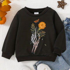 Halloween Print Sweatshirt Baby Boys Long Sleeve Pullover