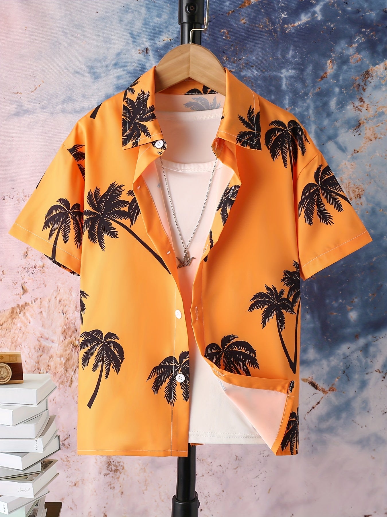 Boys Coconut Trees Shirt Short Sleeves
