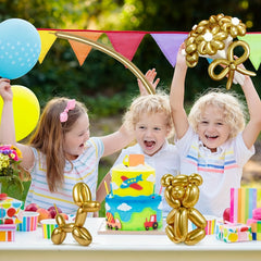 100pcs Metallic Golden Long Balloons For Party