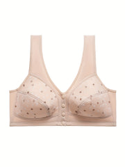 3pcs Floral Wireless Front Buckle Bras Women's Lingerie
