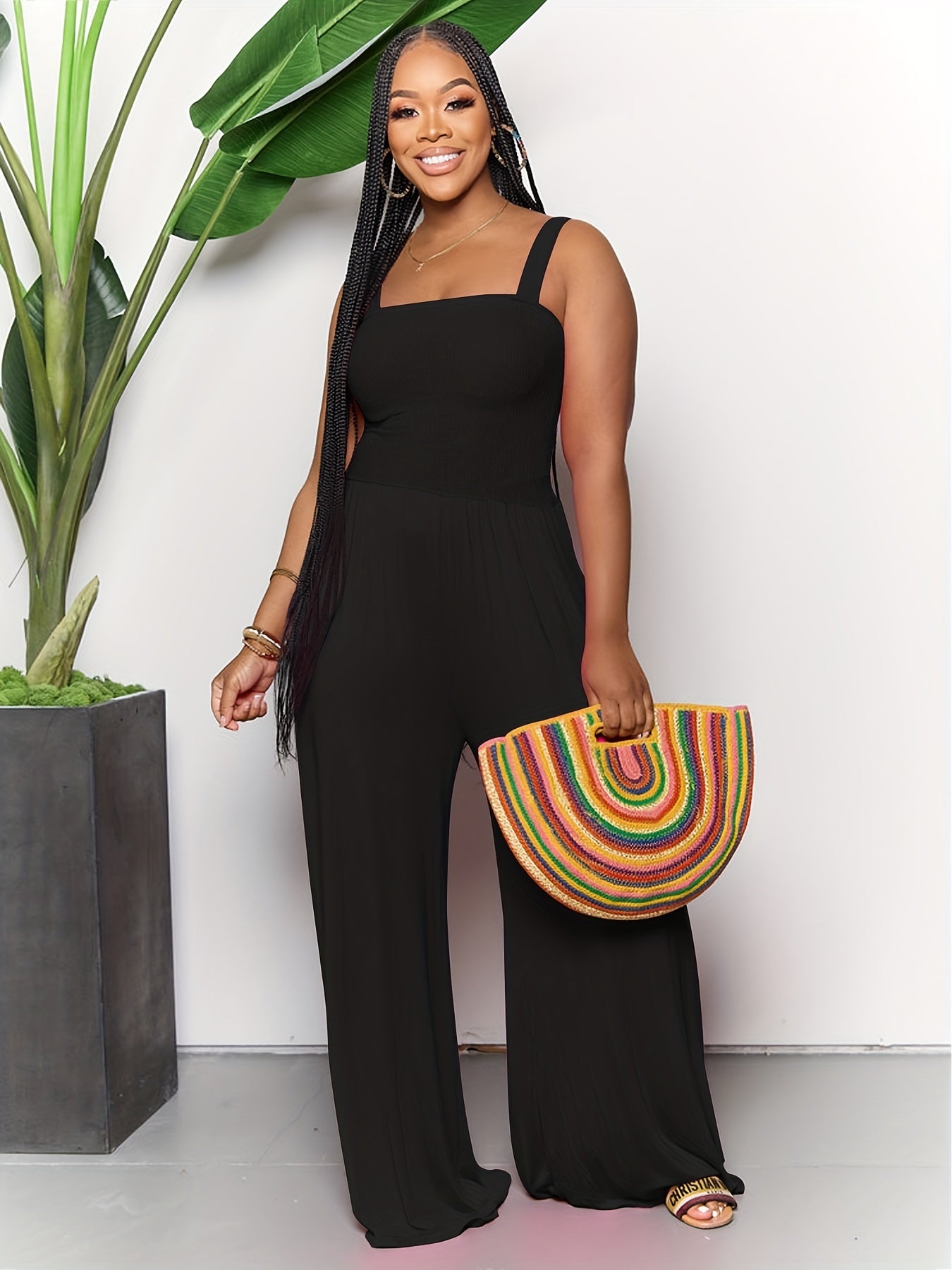 Sleeveless Wide Leg Jumpsuit Casual Suspender Jumpsuit