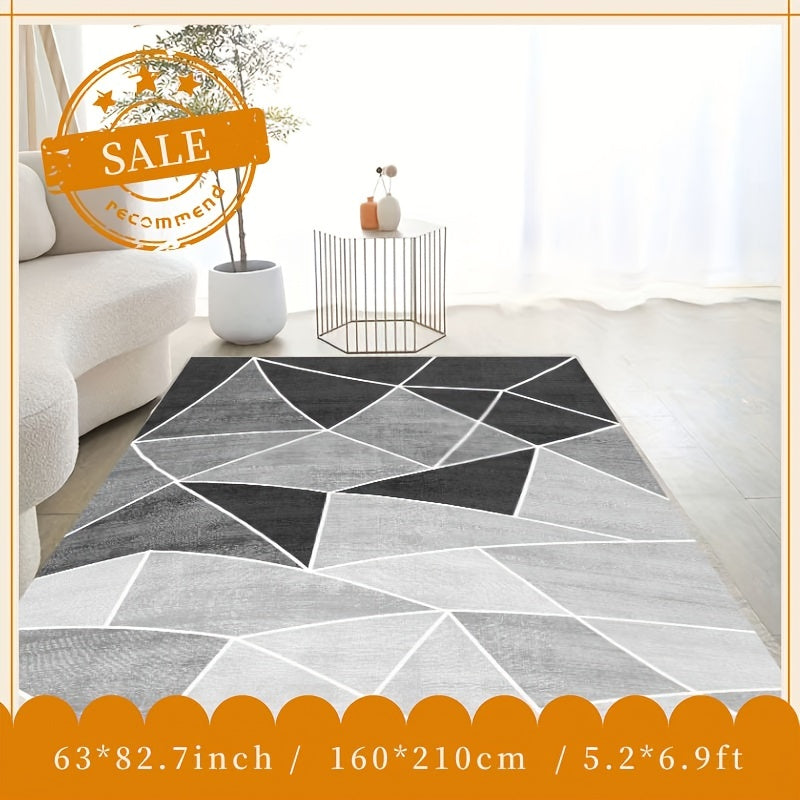 Large Modern Geometric Area Rug Soft Washable Waterproof Anti Slip Carpet