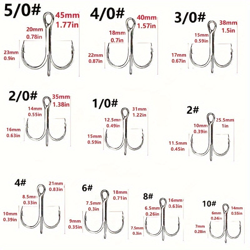 20pcs Outdoor Fishing Treble Hook Three claw Hook Silvery With Barbs