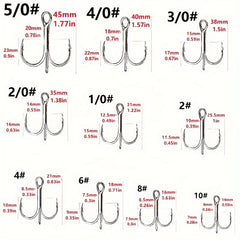20pcs Outdoor Fishing Treble Hook Three claw Hook Silvery With Barbs