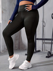 Sports Leggings Women's Plus Plain Pipping Skinny Leggings