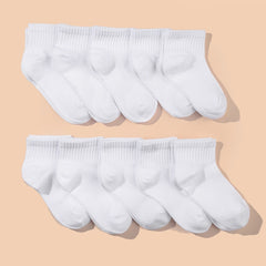 10 Pairs Unisex Daily Casual Short Socks For Boys And Girls