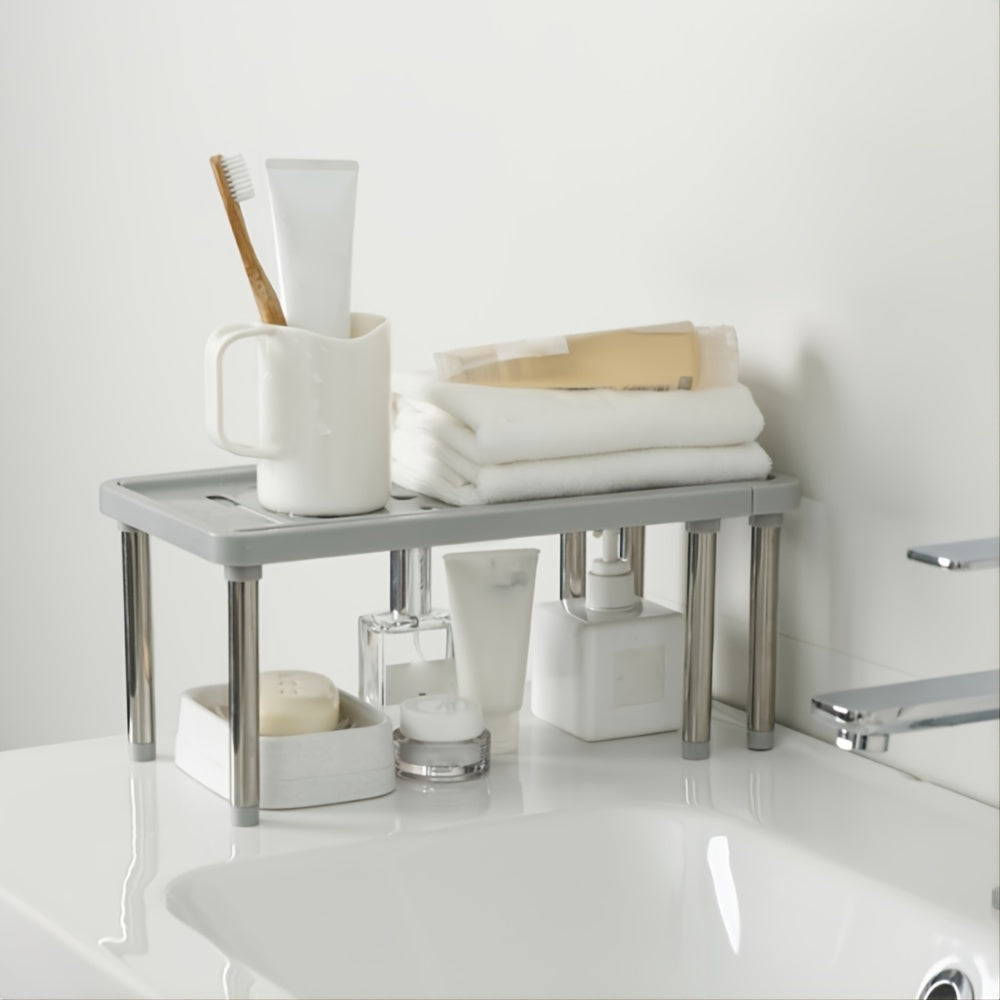 Retractable Sink Storage Rack for Kitchen Bathroom Cabinet