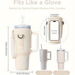 Neoprene Insulated Water Cup Holder for 40oz Tumbler Bottle Bag with Strap