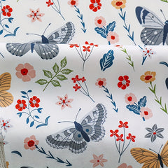 4pcs Floral Butterfly Twill Cotton Fabric DIY Sewing Table Doll Packaging