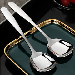 Long Handle Stainless Steel Soup Spoon for Dining and Serving