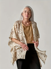 Casual Blouse Women's Plus Print Bat Sleeve Cardigan