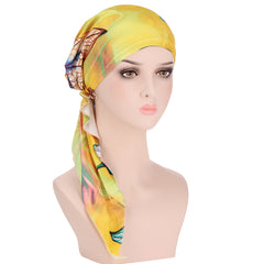 Floral Turban Cap Bandana Head Wrap For Women Girls