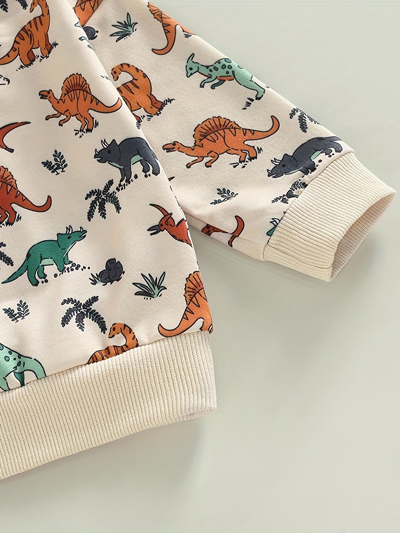 Baby Boys Dino Outfit Long Sleeve Top Pants 2pcs Set