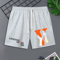 Men's V Workout Shorts Elastic Waist Gym Short Pants