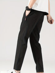 Men's Stretch Sports Drawstring Sweat Pants With Zipper