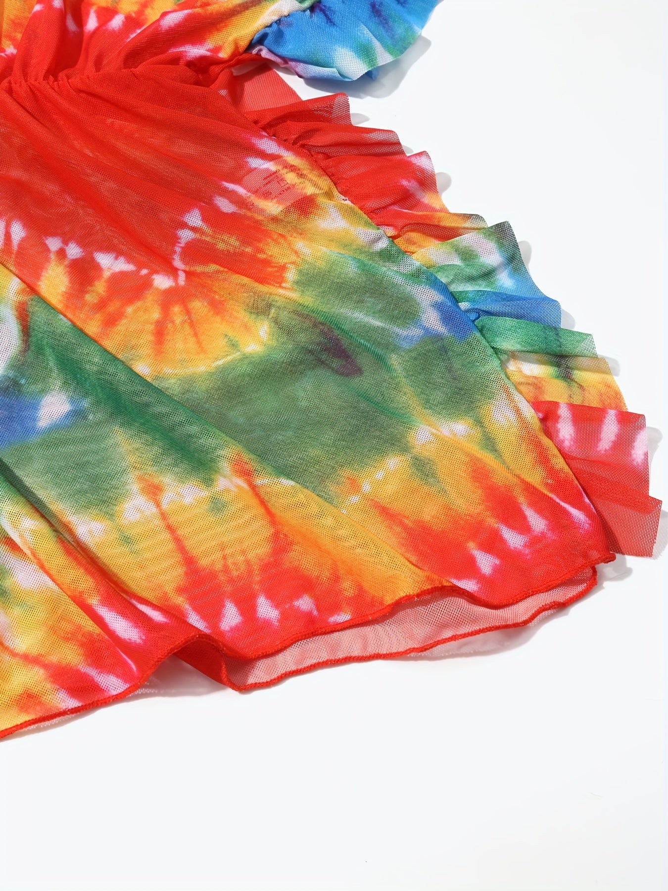 Rainbow Tie Dye Cover Up For Girls - Summer Beach Vacation Gift