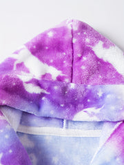 Kid's Tie Dye Flannel Hooded Bathrobe Soft Pajama Girl's Loujsonewear