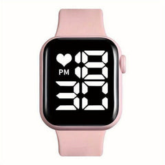LED Screen Electronic Watch With Silicone Band Boys Girls Gift