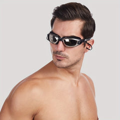 Waterproof Swim Goggles With Earplugs Anti Fog HD Myopia Swimming Glass