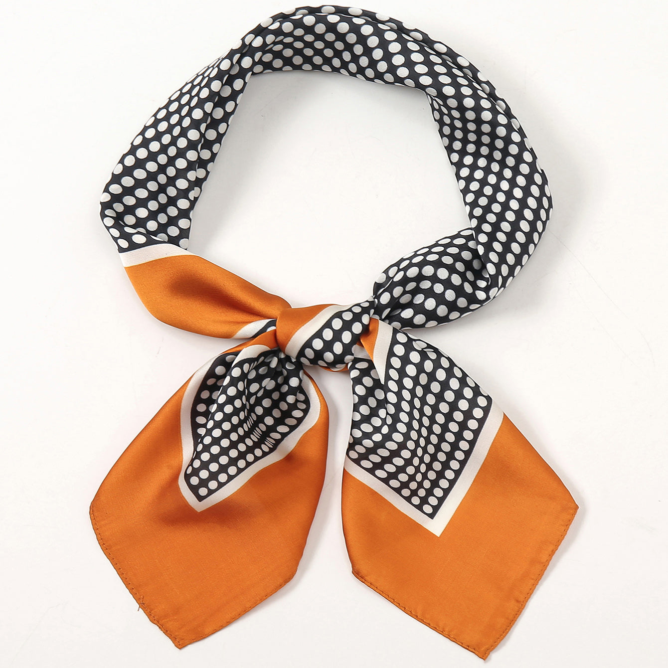 Dot Flower Print Square Scarf Silk Shawl Thin Scarf Head Wrap Hair Accessories