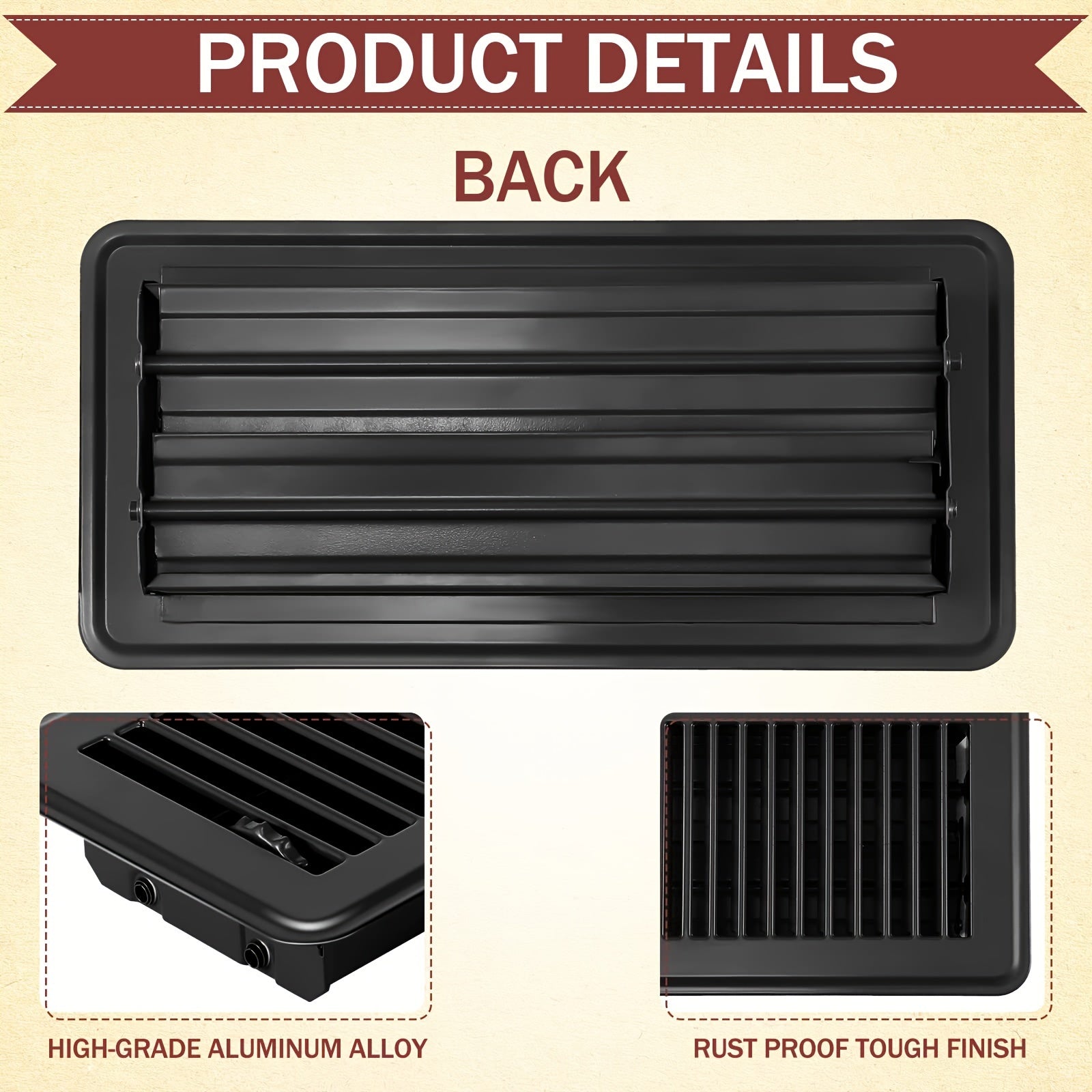 10x16x25 Floor Register Vent Cover Heavy Duty Metal Walkable Air Vents