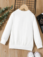 Boys Cartoon Print Pullover Sweatshirt For Autumn
