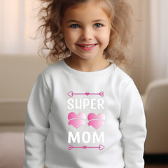 Girls Hearts Pattern Crew Neck Sweatshirt For Spring