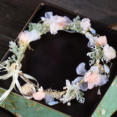 Flower Leaf Bridal Headband Tiara For Women Bride Party Wedding