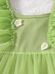 Girl's Flutter Sleeve Princess Dress Ruffle Tulle Birthday Party Evening Prom