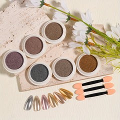 Chrome Nail Powder Mirror Effect Pigment Glitter Dust Kit for Nail Art