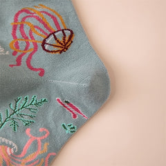 Funny Pattern Cotton Mid Tube Socks For Sports Skateboard Women's Socks
