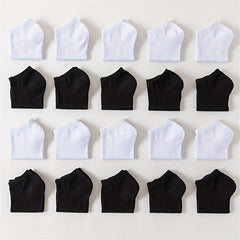 20 Pairs Solid Ankle Socks Comfy & Breathable Women's Stockings