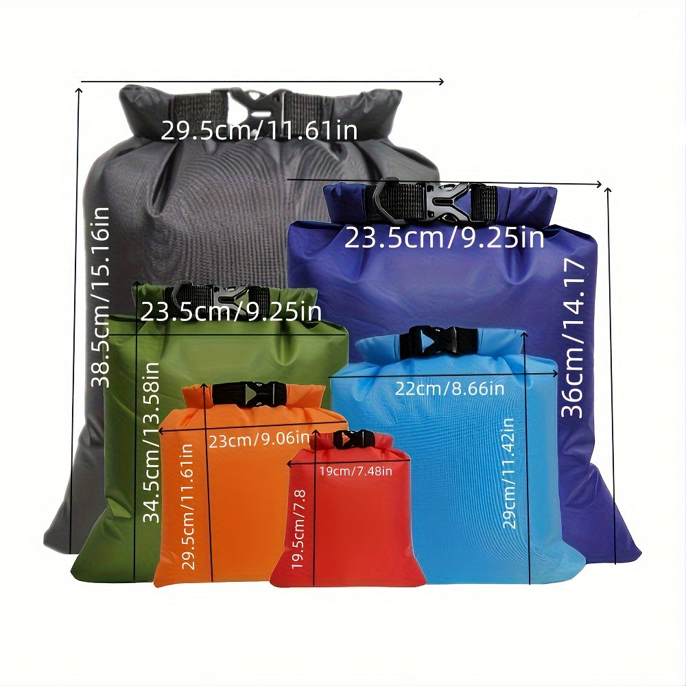 6 Pack Waterproof Dry Bags Outdoor Multifunctional Storage Bag Lightweight
