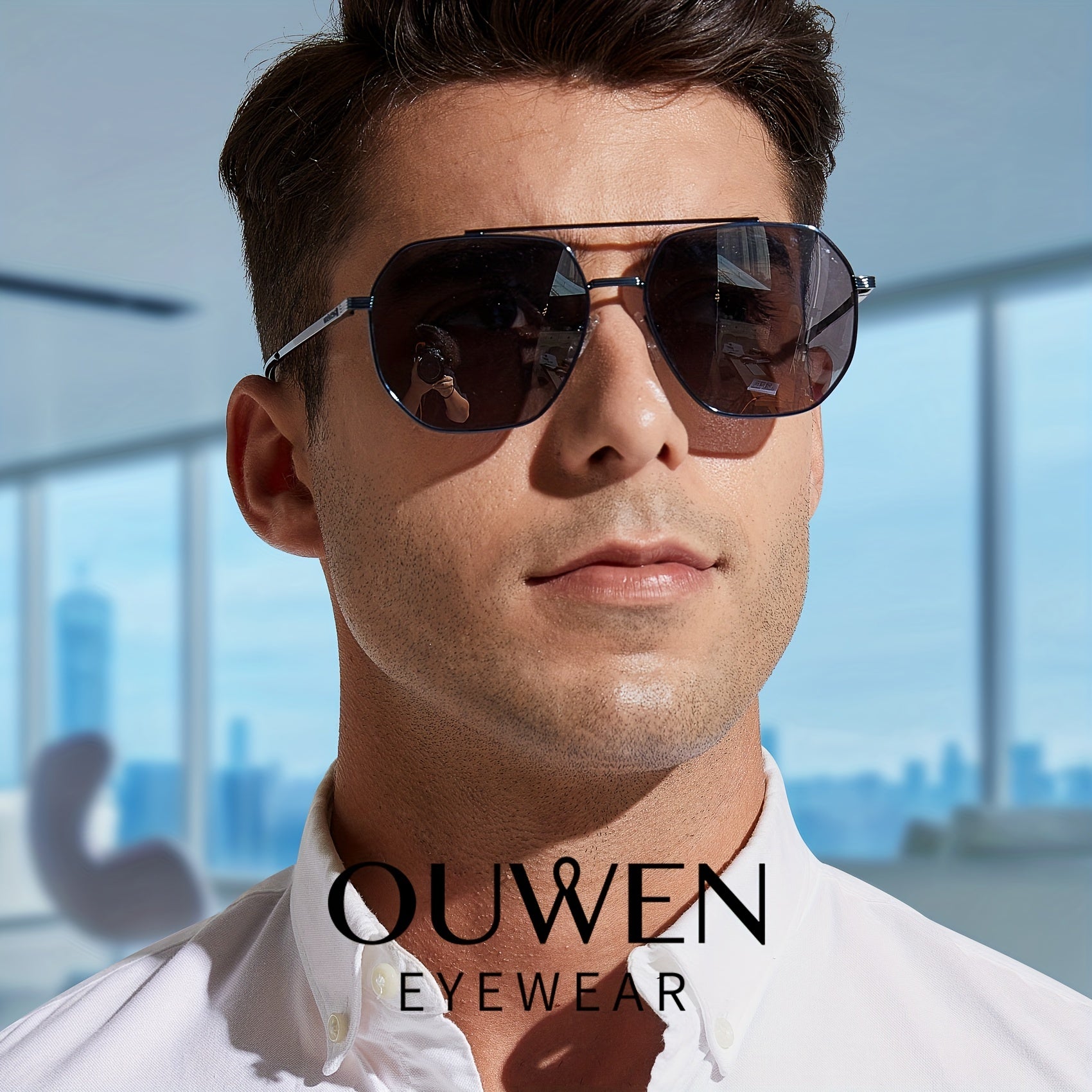 Polarized Aviator Sunglasses Men Golden Frame UV400 Protection