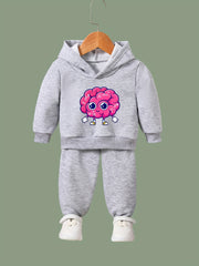 Cartoon Math Brain Pattern 2pcs Breathable Activewear Sets for Girls