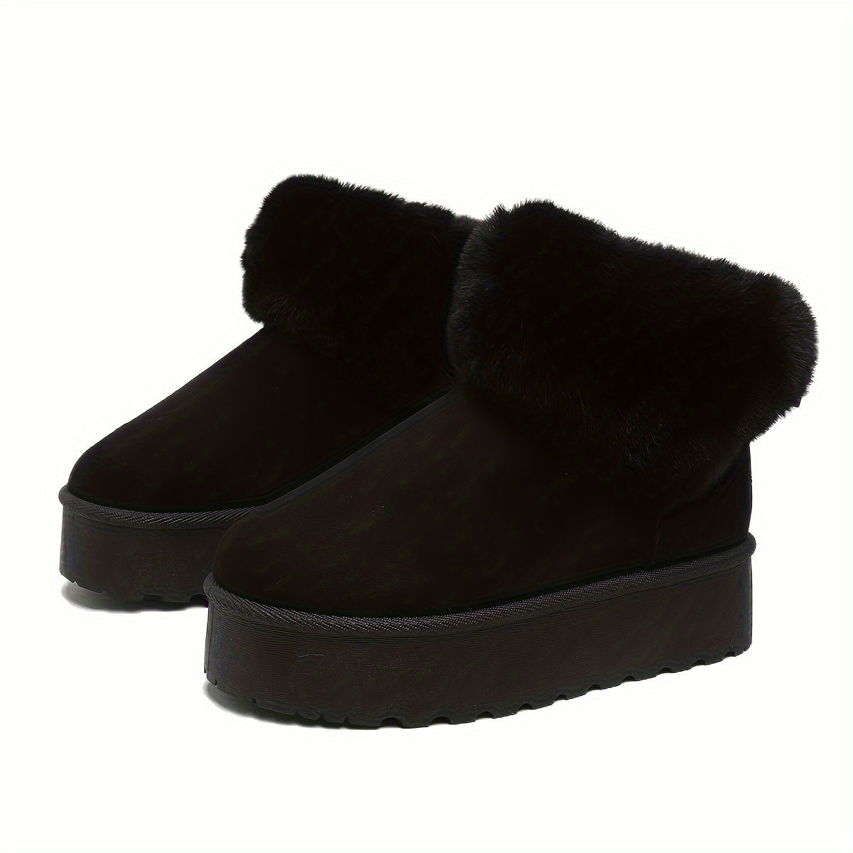 Women's Plush Lined Thermal Snow Boots Chunky Winter Warm Shoes