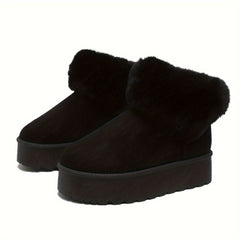 Women's Plush Lined Thermal Snow Boots Chunky Winter Warm Shoes
