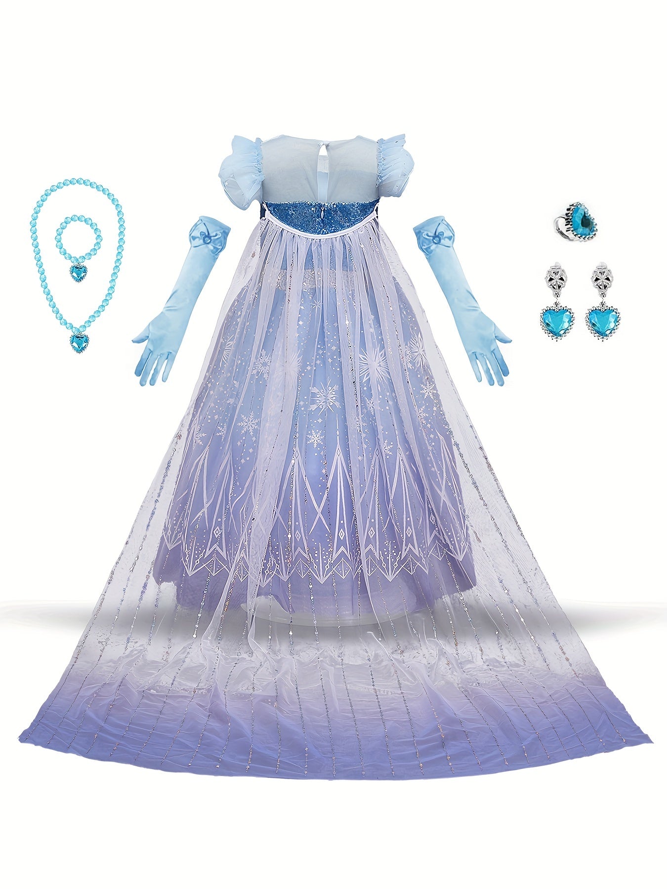 Anime Movie Cosplay Costume Snowflake Pattern Dress