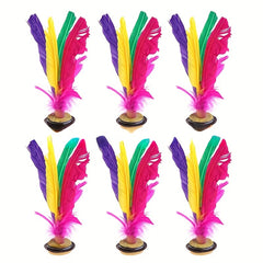 6pcs Colorful Feathers Kick Shuttlecock Chinese Jianzi For Outdoor Sports