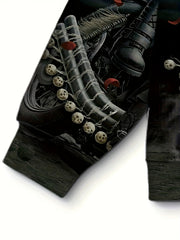 Skull Motorcyclist Print Hoodies For Men Graphic Hoodie