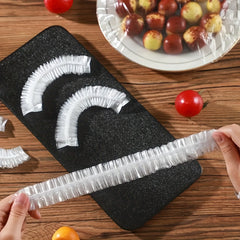 100Pcs Food Storage Covers Plastic Cling Wrap Kitchen Leftover