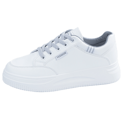 Women's Platform Skate Shoes Height Increasing Lace Up Non Slip Sneakers