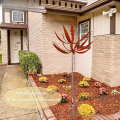 Metal Wind Spinner Garden Stake Outdoor Decor Windmill Chimes Catcher Yard Art